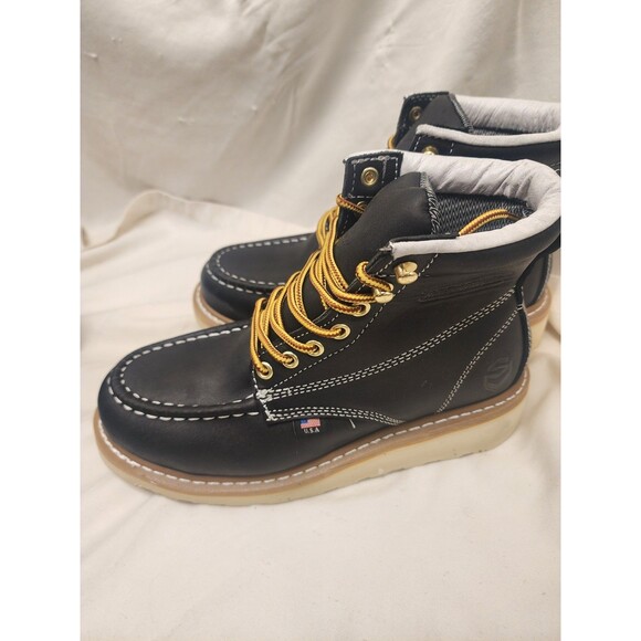 Sureway Full-Grain Leather Boots Steel Toe Black Slip Resistant Men 6 Women 8 main image 11